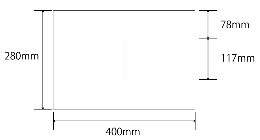 ディスポフェイスペーパーの寸法図