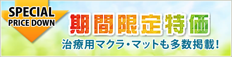 期間限定特価！治療用マクラ・マットも多数掲載！