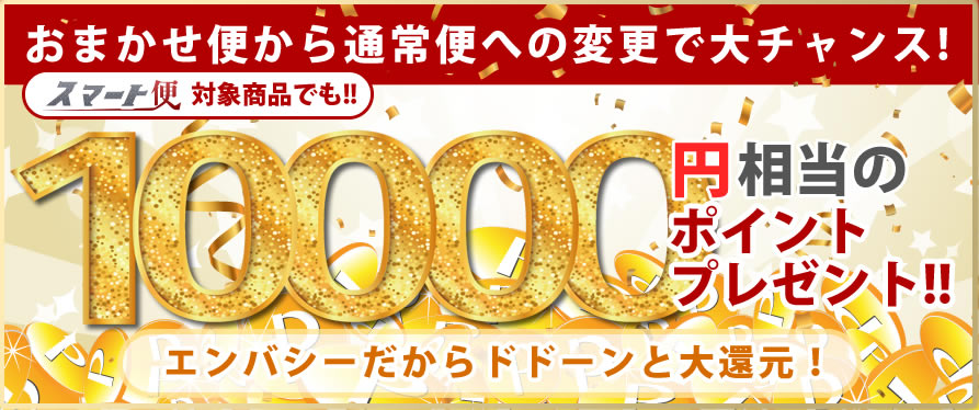 通常便配送をお選びいただくと１００００ポイントプレゼント