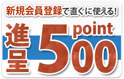 新規会員登録で５００ポイントプレゼント