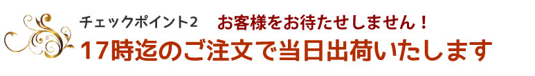 エンバシーなら出荷が早い！