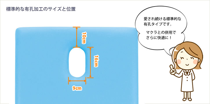 標準的な有孔加工のサイズ