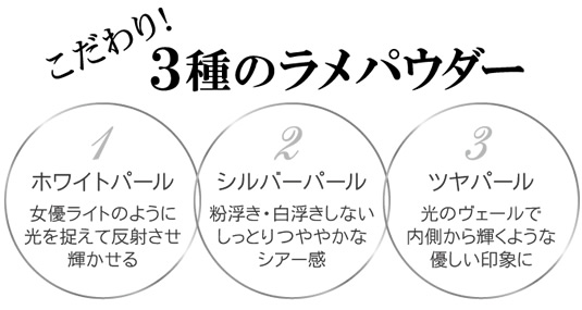 こだわり！３種のラメパウダー