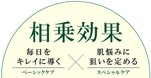 相乗効果 毎日をキレイに導く×肌悩みに狙いを定める