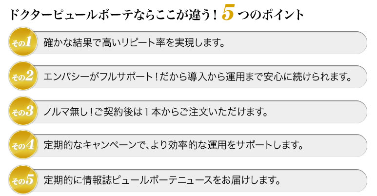 ここが違う！ドクターピュールボーテ５つのポイント