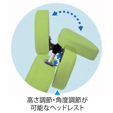 高さ調節・角度調節が 可能なヘッドレスト